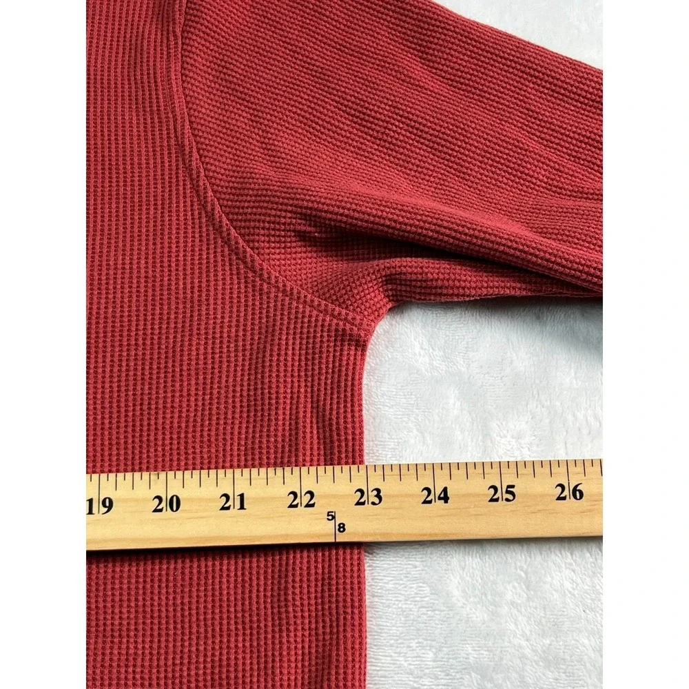 LEVI'S‎ Mens L Shirt Red Waffle Thermal Long Sleeve Blank